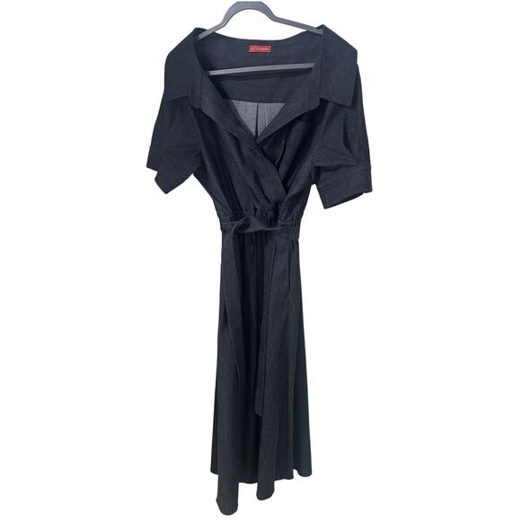 Altuzarra Lydia Cotton Blend Poplin Shirtdress Berry Blue Denim Pockets, size 12 - Picture 2 of 13